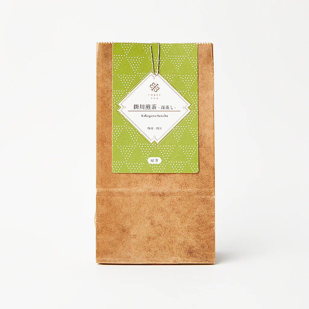 掛川煎茶 深蒸し15g(静岡・掛川産)-深蒸しが引き出すまろやかなコクと旨み-【THREETEA】
