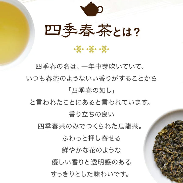 久順銘茶 凍頂四季春茶（台湾烏龍茶 旨味とカテキンパワーを引き出せる