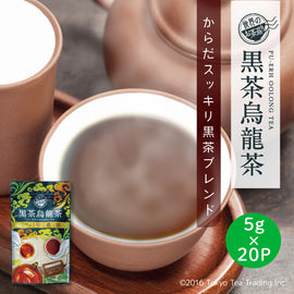 世界のお茶巡り 黒茶烏龍茶（プーアル茶に台湾産烏龍茶と漢方の決明子をブレンドした美容健康茶 お徳用ティーバッグ ジャグ&ペットボトル用 5g×20包）
