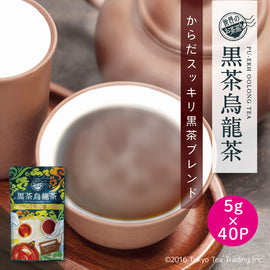 世界のお茶巡り 黒茶烏龍茶（プーアル茶に台湾産烏龍茶と漢方の決明子をブレンドした美容健康茶 お徳用ティーバッグ ジャグ&ペットボトル用 まとめ買い 5g×40包）